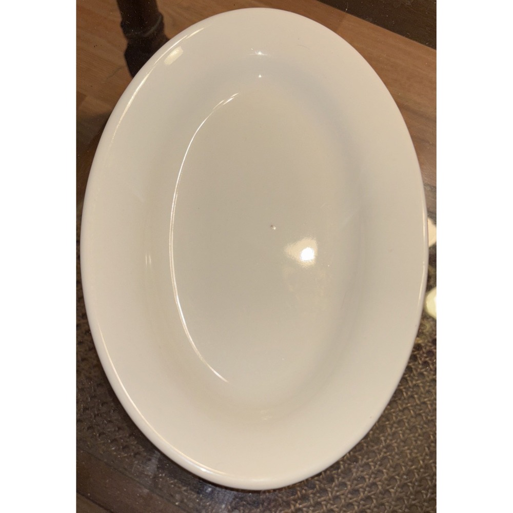 VTG Chunky Restaurant Ware Oval Dish American Commercial China Co. White 9X6 - Picture 1 of 4